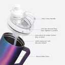 Tumbler Adapter for BrMate compatible with cirkul flavor cartridges, Era tumbler adapter with straw fits BrMate Era 40 oz Tumblers (Transparent & Black Gasket)