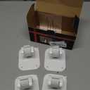 No Drill Curtain Rod Brackets No Drilling Holder 20lb - Renter Friendly Self Adhesive Hooks for Apartment Dorm Classroom Essentials Decor Hanging Drapes Rv Over Blinds Kitchen Bedroom Home (4 Pieces, White)