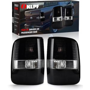 OKLPF Rear Brake Tail Lights Compatible With 2004 2005 2006 2007 2008 Ford F150 F-150 Replacement Black Taillights Assembly,Includes Bulbs,Driver and Passenger Side