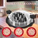 3 x Chicken Shredder,Chicken Breast Shredder Tool Twist,Transparent Lid,Large Meat Shredder Machine - Ergonomic Handle,Dishwasher Safe,Anti-slip,Cleaning Brush,Heat Resistant,BPA Free (Black)