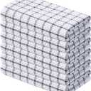 Homaxy 100% Cotton Kitchen Towels 6 Pack-15 X 25 Inches, Check Design Waffle Weave Hand Tea Towels, Super Soft and Absorbent Dish Towel for Drying Dishes, Navy Blue