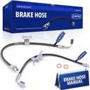 JC Whitney JFBAJCWBHH00113 Set of 2 Front Left & Right Brake Hydraulic Hoses - Compatible with Chrysler 300 2005-2010, Dodge Charger 2006-2010, Challenger 2009-2010, Magnum 2005-2008