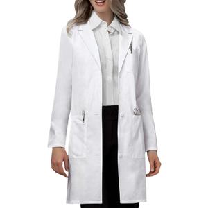 VOGRYE Women's Lab Coat Long Sleeve 3 Pocket Medical Coat with Button Wrinkle Resistant Professional for Doctor Nurse (White, M)