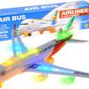 PowerTRC Kids Airplane Toys, Bump & Go Action Toddler Toy Airplane with LED Flashing Light, Music, Airplane Sound, Great Gift for Boys Girls Ages 3-12