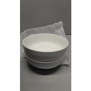 MALACASA 24 OZ Cereal Bowls, Porcelain Soup Oatmeal Bowls Set of 2, Kitchen Ceramic Serving Bowl, Dishwasher Microwave Oven Safe, White, Series LUNA.