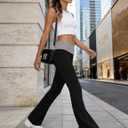 Rapbin Fold Over Flare Leggings for Women Yoga Pants Y2k Lounge Sweatpants Workout Athletic Joggers Slim Fit Bottoms 2026 (Black, S)