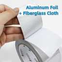 Fiberglass Aluminum Foil Tape 2 inch x 66 Feet - High Heat Resistant (500F) for Exhaust Pipe Repair, Muffler, Automotive & HVAC Duct Sealing - Heavy Duty, Flame Retardant, Easy Tear