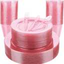 180PCS Pink Glitter Plastic Dinnerware Set