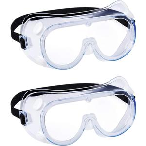 YunTuo 2 pack Safety Goggles, Adjustable,Lightweight Anti-Fog Protective Safety Glasses, Eye Protection, White