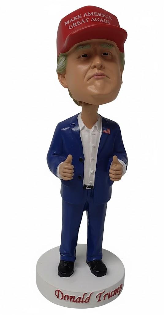 President Donald T Bobblehead with MAGA Hat (Large 7 inch）