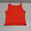 ForeFair Women's Sleeveless Square Neck Tank Top Double Layer Basic Crop Tops Summer Fitness Workout Casual Tops(S, Red)