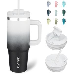 BJPKPK 30 oz Insulated Tumbler With Lid And Straw Stainless Steel Tumblers Cup With Handle For Women And Men,Day And Night
