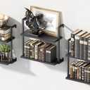 DEMEGA Wall Mounted Bookshelves Set of 3, Floating Shelves for Wall, 6-Tier Wooden Hanging Bookshelf, Easy Installation Book Organizer for Home Office, Living Room, and Bedroom