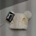 FurHaven Dog Winter Hat for Small Dogs, Sherpa Flex-Fit Polar Bear Beanie with Ear Holes for Cold Weather Warmth, Adjustable Hook & Loop Strap, Fleece Lined & Washable, Small, Cream