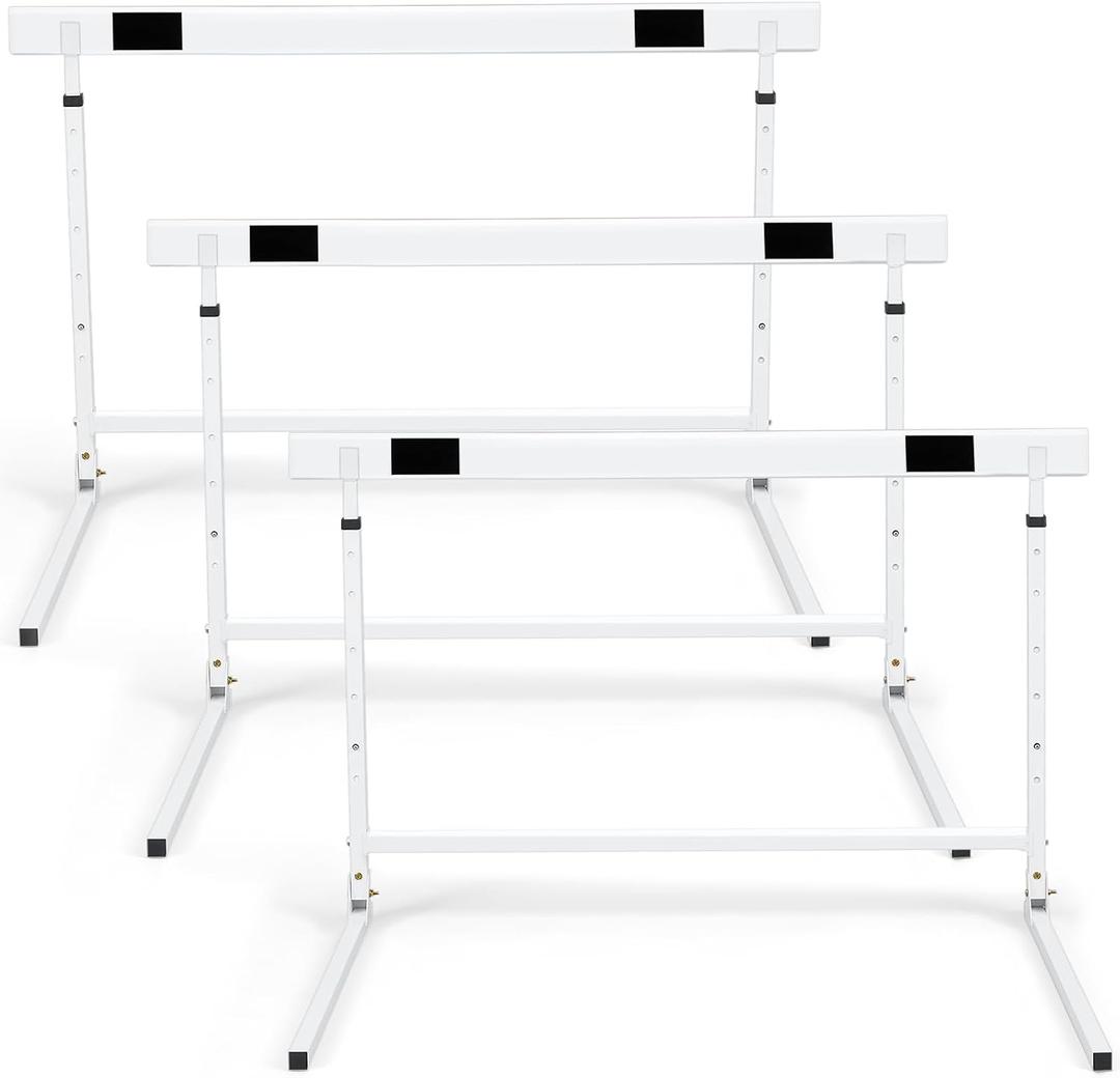 Seenelling Adjustable Height Hurdles from 27 to 42 Inch Foldable Track and Field Equipment Jumping Speed and Agility Training Hurdle for Track Soccer Athletic Basketball Courses Drills
