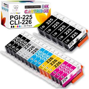 PGI-225 CLI-226 Ink Cartridges 20-Pack Miss Deer Compatible Replacement for Canon PGI225 CLI226 Combo for Pixma MG6220 MG6120 MG8120 MG8220 MG8120B Printer (3 Gray, 5 Large Black, 3 C/M/Y/Small Black)
