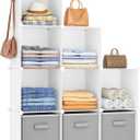 HOMIDEC 9 Cube Storage Organizer, Cubes Shelves for Living Room, Bedroom, White (Large)