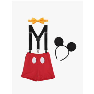 Baby Boys First Birthday 1st/2nd/3rd Costume Cake Smash Outfits Y Back Suspenders Bloomers Bowtie Set Mouse Ear Size 90