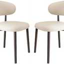 Pinyunxuan White Dining Chairs Set of 2,Modern and Stylish PU - Leather Upholstered Dining Table and Chairs, Carbon Steel Material