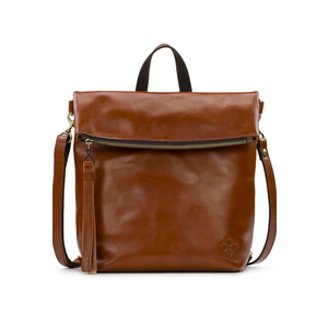 Patricia Nash Luzille 100% Full Grain Leather Backpack for Women - Convertible Backpack Tote - Genuine Leather BackPack Purse/Crossbody, Tan O/S