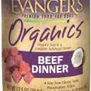 Evanger's Organics Beef Dinner for Dogs  12 Count, 12.5 oz Each  Qualified Organic, Grain Free, GMO Free  Nutrient-Dense Recipe with Organic Vegetables  Wet Dog Food