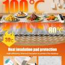Food Warming Mat with Heat-Resistant Pad, 26X15 Inch, 6-Level Temp 6-Hour Timer, Child Lock Safety,Food Warmer Chafing Dishes for Buffet