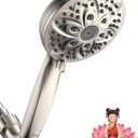 JDO Shower Head with Handheld, High Pressure Handheld Shower Head 6 Settings, Detachable Set with Stainless Steel Hose and Shower Bracket (Brushed Nickel)