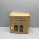 2 Pack 13" Solar Lanterns with Flickering Flame Candle, Outdoor Waterproof Hanging Lantern Lights Metal & Glass for Patio, Pathway, Garden Decorative, Gifts for Mom