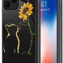 CARLOCA Compatible with iPhone 13 Mini Case,Yellow Cat Sunflower Graphic Design Shockproof Anti-Scratch Drop Protection Case for iPhone 13 Mini
