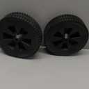 Wheel Kit, 6" Black Blow-Molded Hollow Plastic Wheels & Axle Caps for 3/8" Axle Shaft - Includes 2 Wheels & 2 Axle Caps