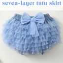 SUNNY PIGGY Newborn Baby Girl Clothes Toddler Ruffle Romper Top Infant Skirt Set (Blue)