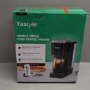 Single Serve Coffee Maker, Iced and Hot Coffee Machine for K Cup & Grounds, Compact Design, 40oz Removable Water Reservoir, 6 to 24 Oz Brew Sizes, Fits 7.3" Travel Mug, Black