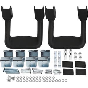 2 Pieces (1 Pair) Black Powder Coated Truck Side Step Set, Includes Mounting Brackets - Fits Various Trucks Compatible for Chevy (Chevrolet), Ford, Toyota, GMC, Dodge RAM and Jeep