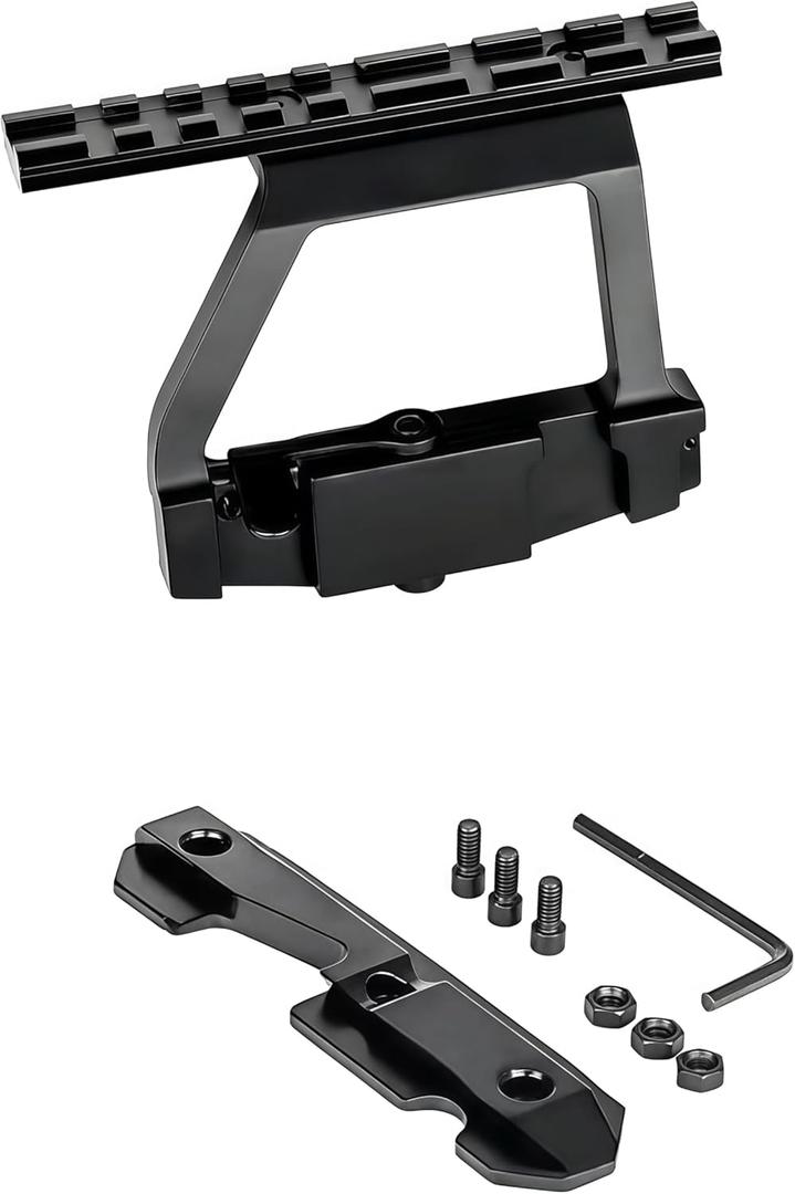 QD Locks Side mounting Rails ak Scope Mounts Basesfor Scopes and Red Green Dot Scopes (Black-1)