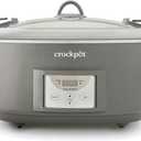 Crock-Pot Locking Lid 6qt Cook and Carry Programmable Slow Cooker Moonshine Green (Grey), 7 Quarts