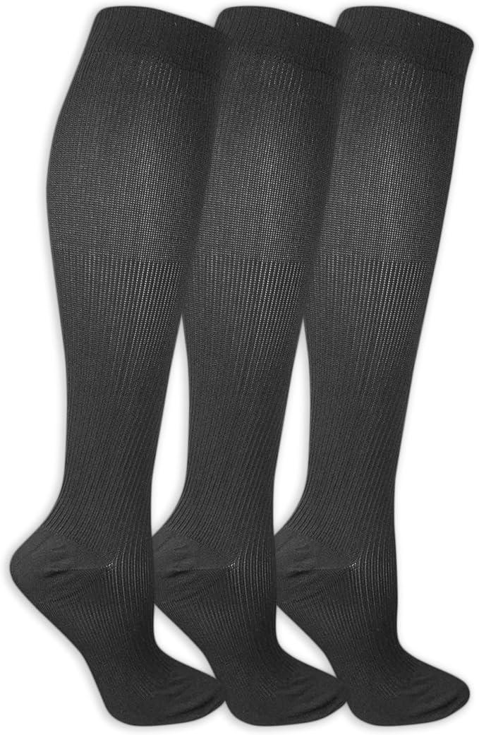 Dr. Scholl's womens Graduated Compression Knee High Socks - Comfort and Fatigue Relief - Mild 8-15 Mmhg, 3 Pairs