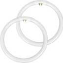 2-Pack 22W T5 Circular Bulb Compatible with Floxite, Zadro and Rialto Vanity Mirrors, 7.25 Inch Round Fluorescent Tube with G10Q-4 Base, 6500K Daylight