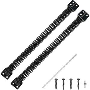 13 Inch Self Closing Gate Spring, Adjustable Tension Gate Closer for Wooden & Vinyl Fence, Steel, Black (2 Pack)