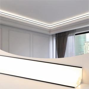 JARBIH 10PACK Led Aluminum Profile for Ceiling Wall Decoration, 1M/3.3ft 6cmx6cm Top Corner Strip Line Luminous Ceiling Free Lamp Internal Channel Linear for Living Room Home(Black)