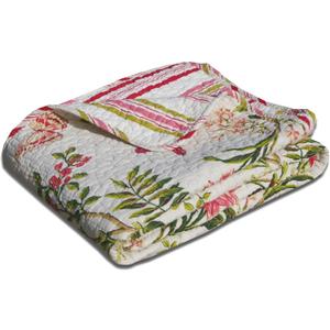 Greenland Home Butterflies 100% Cotton Quilted Botanical Throw Blanket