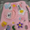 for iPad (A16) 11th Generation Case 11 Inch 2025 for iPad 10th Generation Case for Kids Girls 10.9 Inch Soft Silicone Flower Shockproof Protective Cover with Pencil Holder Handle Kickstand, Pink