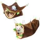 LEFTSTARER Guinea Pig Ferret Rat Hammock Toy Small Animal Cage Accessories Hideout Tunnel & Bunkbed Hammock for Rat Ferret Guinea Pig Hamster Sugar Glider Chinchilla, 1.Forest Hammock Set