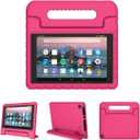 Kids Case for Fire HD 8 6th/7th/8th Gen (2016/2017/2018 Release) Kids Friendly and Shockproof Case Lightweight Soft Durable Foam Cover with Convenient Handle Kickstand, Rose