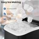 DUMOS Countertop Ice Maker with Handle, 26lbs/24H Portable Ice Machine, 9 Bullet Ice Cubes Ready in 6 Mins, Self-Cleaning, Quiet Compact Ice Maker for Home, Kitchen, RV, Camping, Modern Black