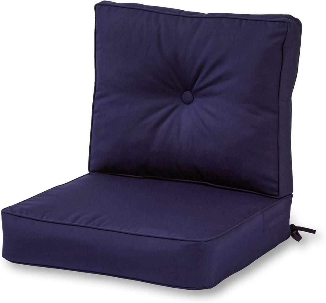 Greendale Home Fashions Outdoor 2-Piece Sunbrella Premium Deep Seat Cushion Set, Canvas Navy