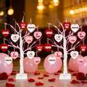 YQUQWN 2Pack Valentines Day Decorations Lighted Birch Tree with Heart-Shaped Ornaments USB/Battery Operated for Home Table Decor Indoor Bedroom Office Party