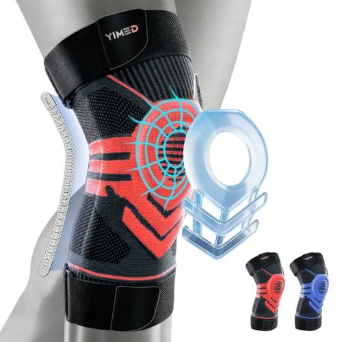 YIMED Non-Slip Knee Brace for Men Women, Knee Compression Sleeves for Osteoarthritis Squats with Patella Gel Pad and Side Stabilizers, Knee Support for Walking, Running, Arthritis
