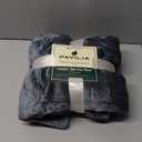 PAVILIA Grey Fleece Throw Blanket for Couch, Dark Charcoal Super Soft Fuzzy Flannel Throw for Sofa, Luxury Plush Microfiber Bed Blanket, Cozy Home Decorative Velvet Gift Blanket, 50x60