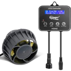 Hygger 3400 GPH Aquarium Inverter Wavemaker Pump with LED Controller, DC 24V 18W Ultra-quiet Submersible Power Head with Magnetic Base, Circulation Pump for 75-200 Gal Freshwater Saltwater Tank