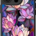 DEENAKIN for iPhone 15 Pro Case Cute,Aesthetic Floral Hard Shell,Compatible with Magsafe,Trendy Unique Cool Retro Western Coquette Protective Slim Phone Cover for Women Girls,Blooming Lotus